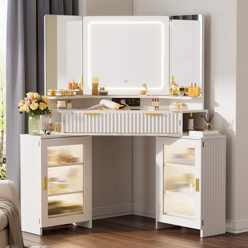 Meuble-lavabo avec plateau en verre