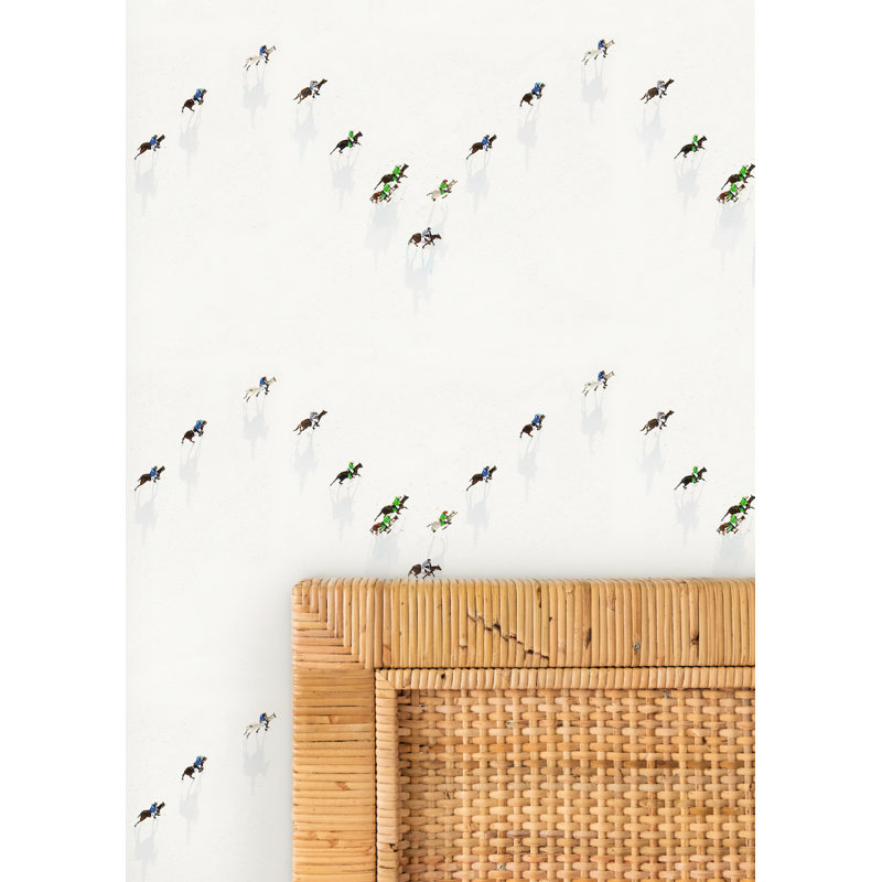 Gray Malin Snow Polo 10' L x 24" W Wallpaper Tile, Non-pasted