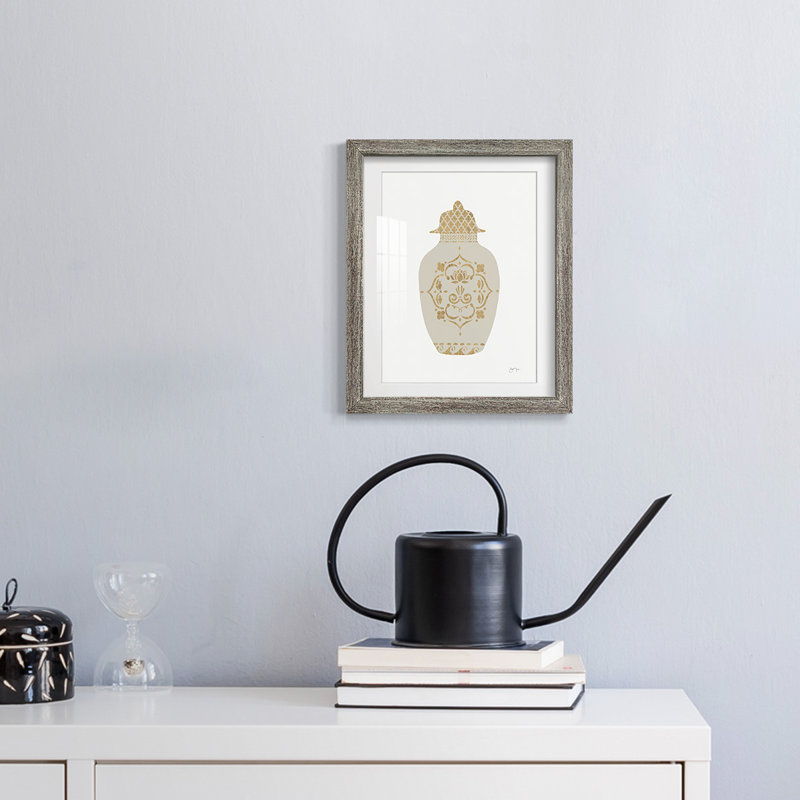Neutral Urn I -Framed Print, Distressed, 19.5" H x 16.5" W