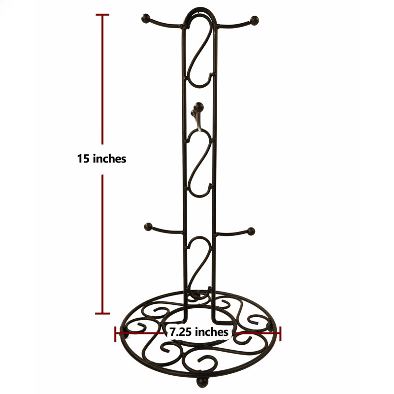 Coffee or Tea Cup/Mug Holder, Counter Tree Cup Holder, Black