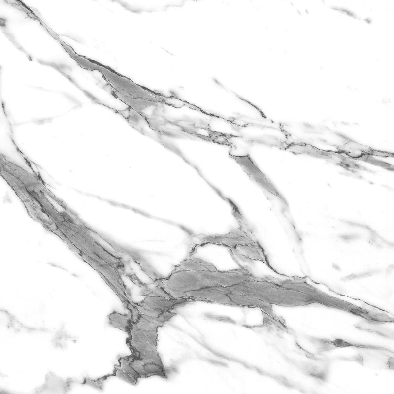 White Marble Aluminium  Kitchen Splashback, White/Grey, 80 cm x 60 cm 
