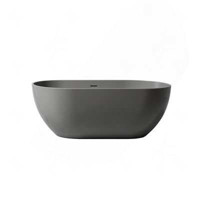 59" Solid Surface Freestanding Deep Soaking Bathtub for Contemporary Bathroom