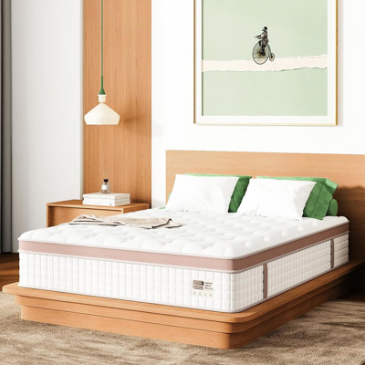 King Size 12 Inch Mattress With Gel Memory Foam And Pocket Springs For All Sleepers Motion Isolation Relief Quiet Nights