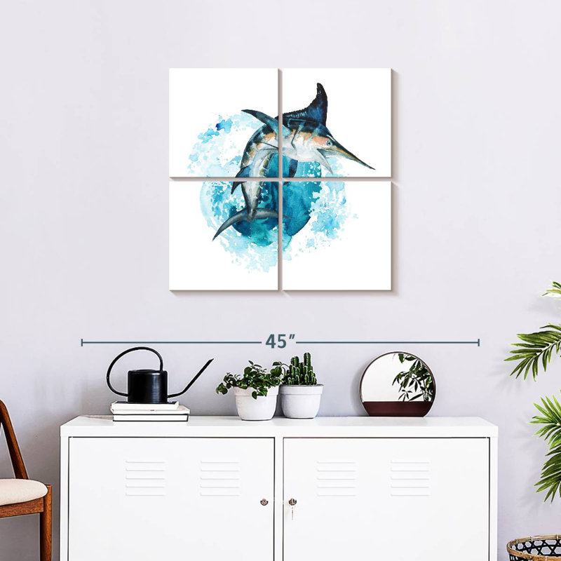 Brampt Blue Marlin Splash, 26" H x 26" W