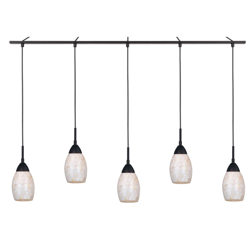 Murphy 5 - Light Cluster Pendant, Opal, Bronze