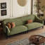 Canapé Mid-Century en chenille vert crème Mid-Century