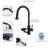 3-In-1 Kitchen Faucet With Press-Type Glass Rinser, High-Arc Pull-Down Sprayer Faucet, 3 Function Spray Mode Finish-121210053