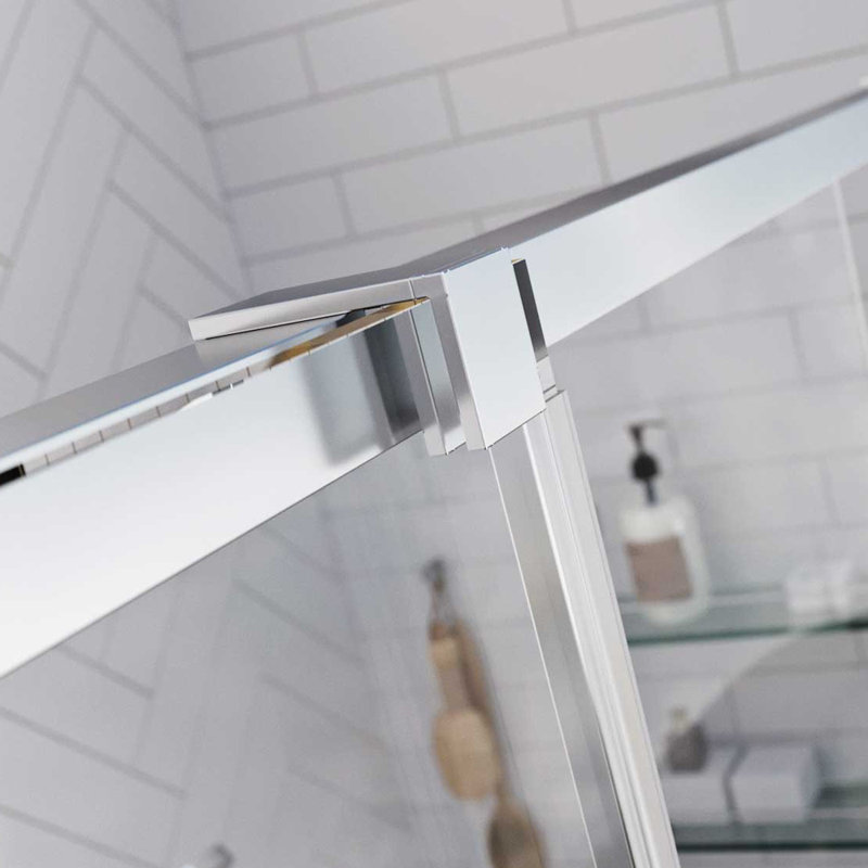 Seren 2000mm H Semi-Frameless Fixed Glass Panel with Glass, 800mm W