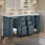 Ensemble de meuble-lavabo 60 po avec lavabo en céramique, armoire de rangement en bois massif, ensemble de meuble-lavabo autoportant avec 3 tiroirs et portes à fermeture douce-1814261496
