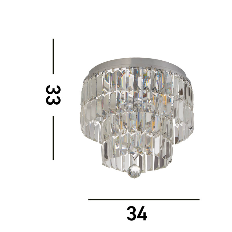 Oppice Glass Flush Mount, Chrome