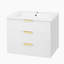 Armoire murale suspendue 24 po avec tiroir double, petit lavabo de salle de bain rectangulaire flottant avec trou de robinet simple et trop-plein, armoire de salle de bain moderne avec lavabo en céramique-516575935