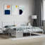 Structure de lit en métal, acier robuste, sans matelas-660107219-660107218