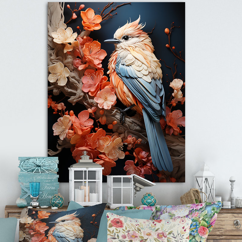 «A Pastel Palette Evoke A Feathery Symphony I», reproduction d'art sur toile, H 44 po x l 34 po, Cadre photo argenté