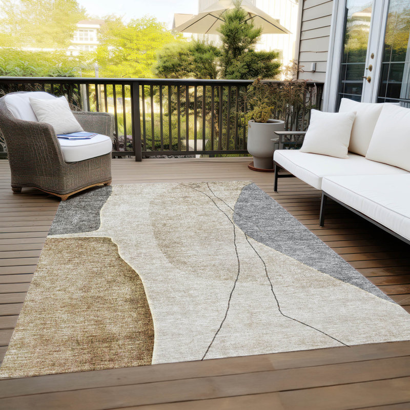 Tapis intérieur / extérieur avec envers antidérapant Chrispin, Rectangle 9 pi x 12 pi
