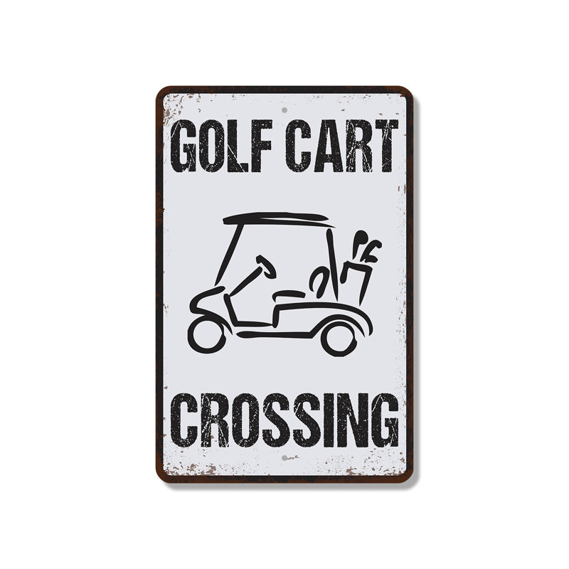 Enseigne de golf voiturette en plastique 10 po x 14 po, H 10 po x l 14 po x P 0,1 po
