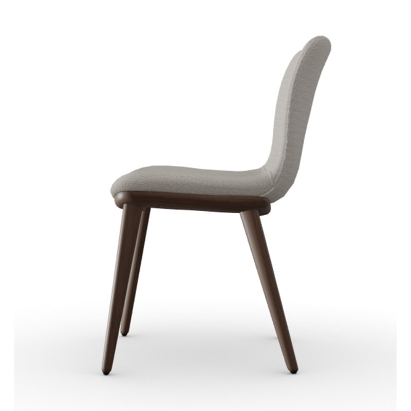 Annie Upholstered Dining Chair with Wooden Legs, Sand, Smoke