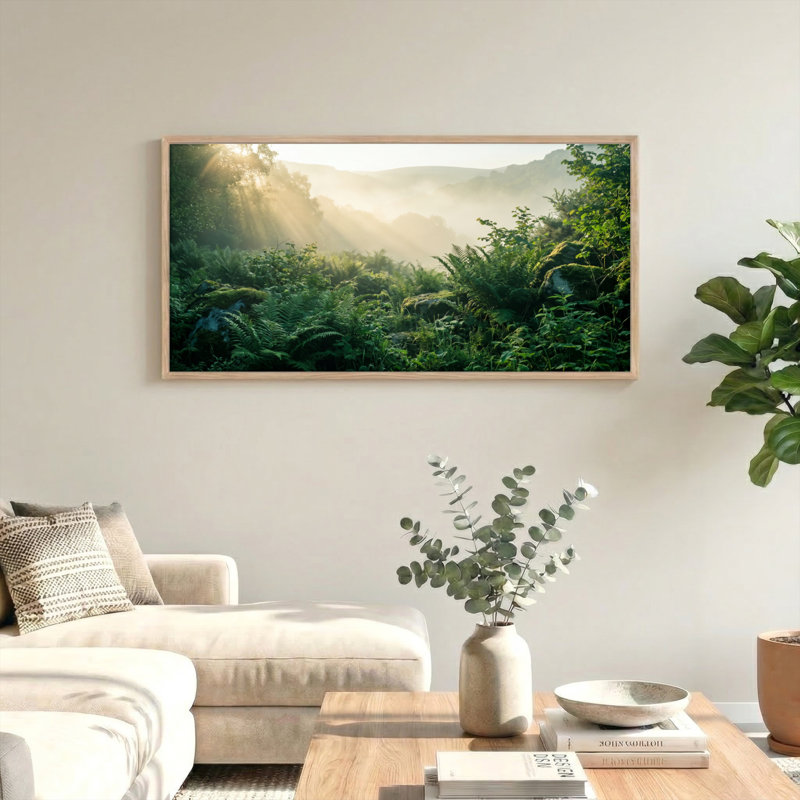 Forêt brumeuse, reproduction d'art sur toile, ensemble de 1, Natural, 40“W x 20”H