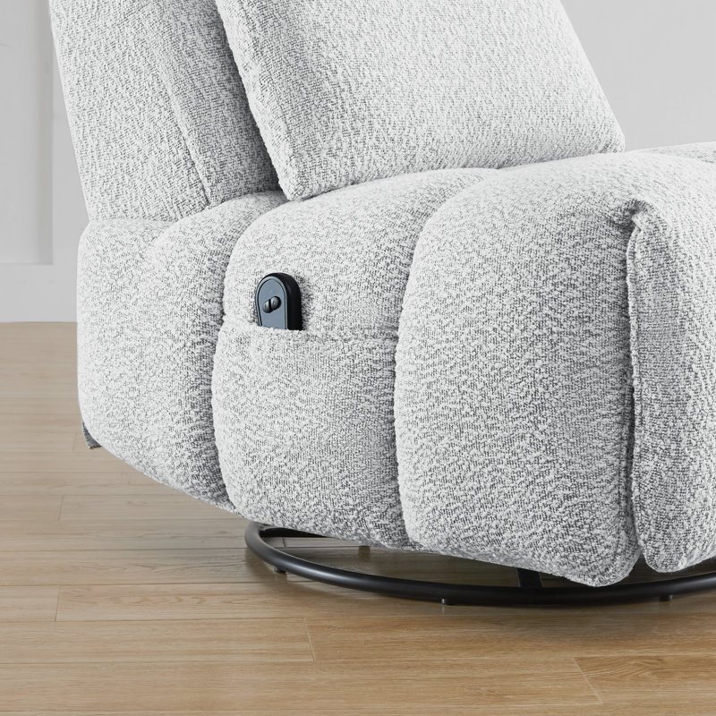 Fauteuil inclinable électrique pivotant de 34,3 po, Polyester gris