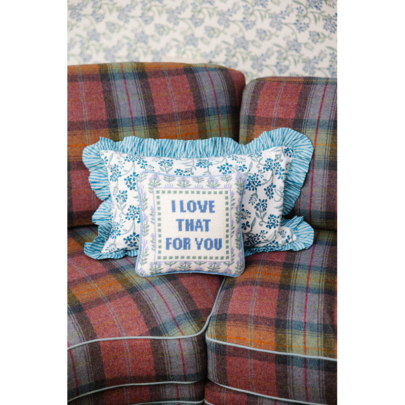 Embroidered Cotton Throw Pillow
