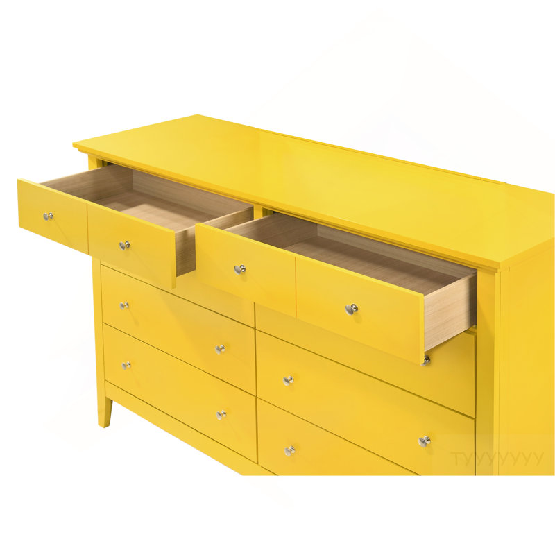 Commode de rangement jaune Cheerful pour espaces modernes, Jaune