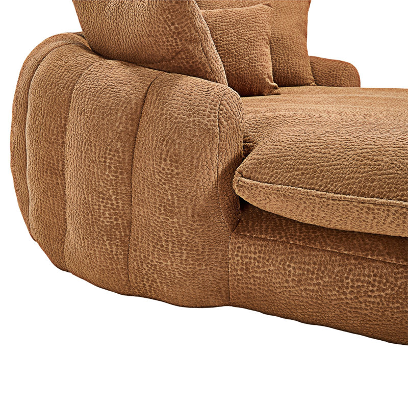 Fauteuil à billes rembourré avec coussins, Orange