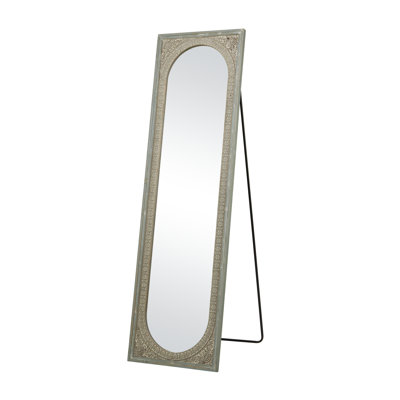 Wood Room Floor Mirror with Stand