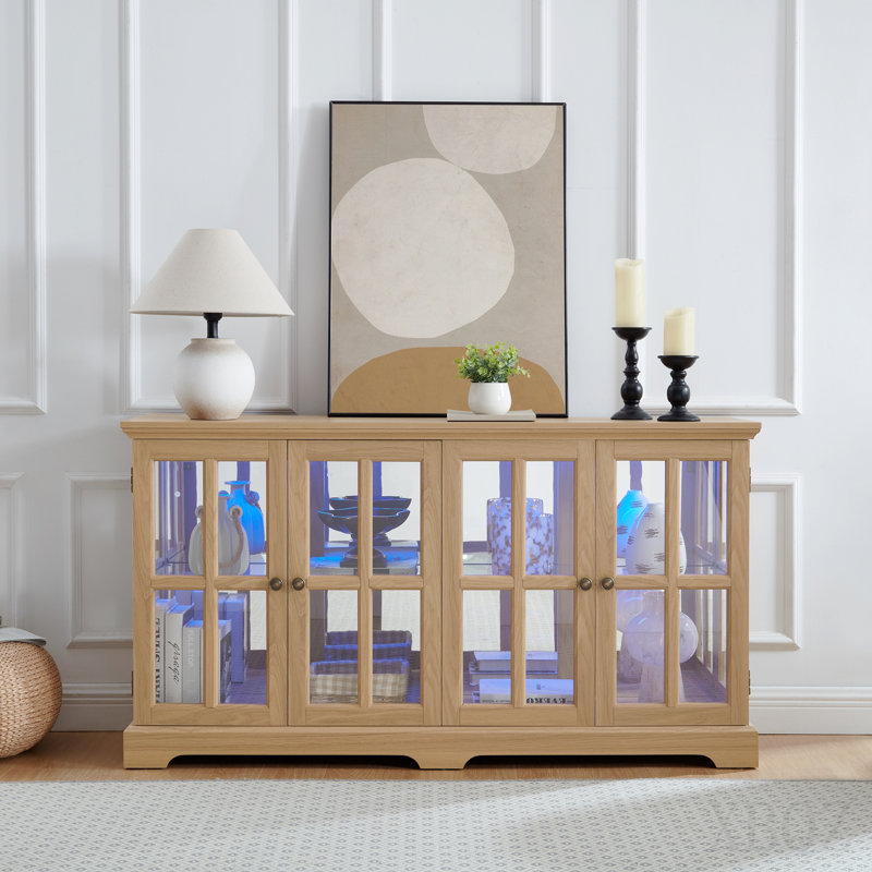Vitrine à DEL avec vitrine antique et portes en verre