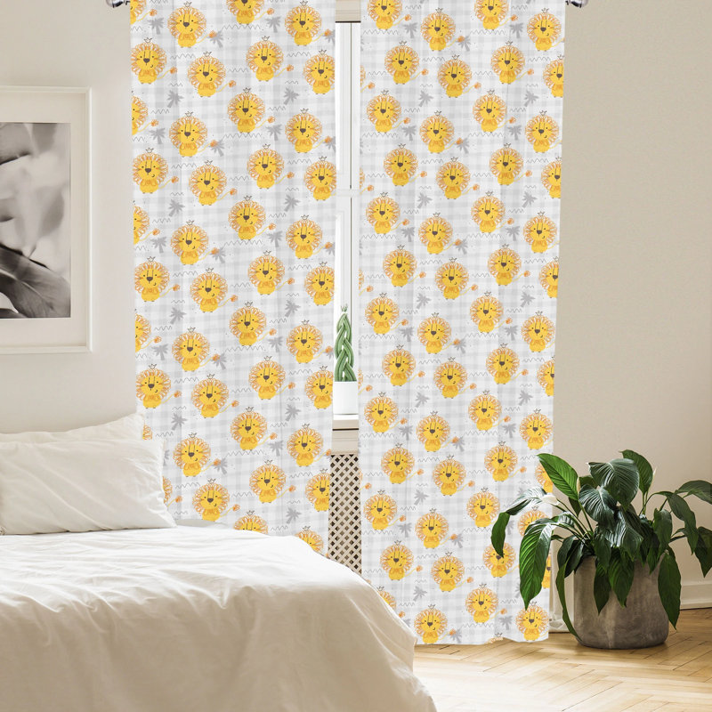 Nursery Semi-Sheer Rod Pocket Curtain Panels, 28" x 84"