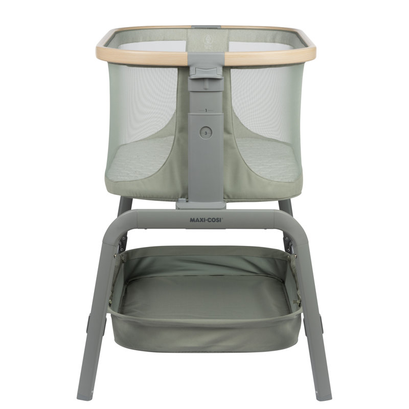Iora Bedside Crib with Mattress, Green