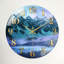 "Mountain Lake", horloge murale en verre-1236036736
