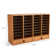 Wood Adjustable Literature Organizer, 32 Compartments with 2 Drawers