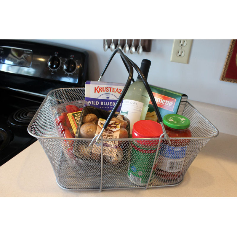 Shopcrate Mesh Shop Basket, Silver
