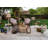 Elegant Outdoor Planter on Bamboo Stand for Living Room or Patio Styling - Modern Flower Pot Tabletop Accent for Indoor Home Decor or Office - Blue-1195818434-1195776358