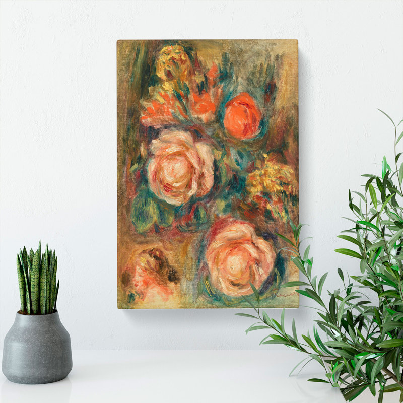 Bouquet of Roses by Pierre-Auguste Renoir - Wrapped Canvas Painting, 76cm H x 50cm W x 3cm D