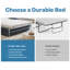 Canapé-lit escamotable, canapé-lit double, canapé-lit 2 en 1 convertible avec matelas en mousse à mémoire de forme, causeuse pour salon, appartement de bureau et petit espace (bleu)