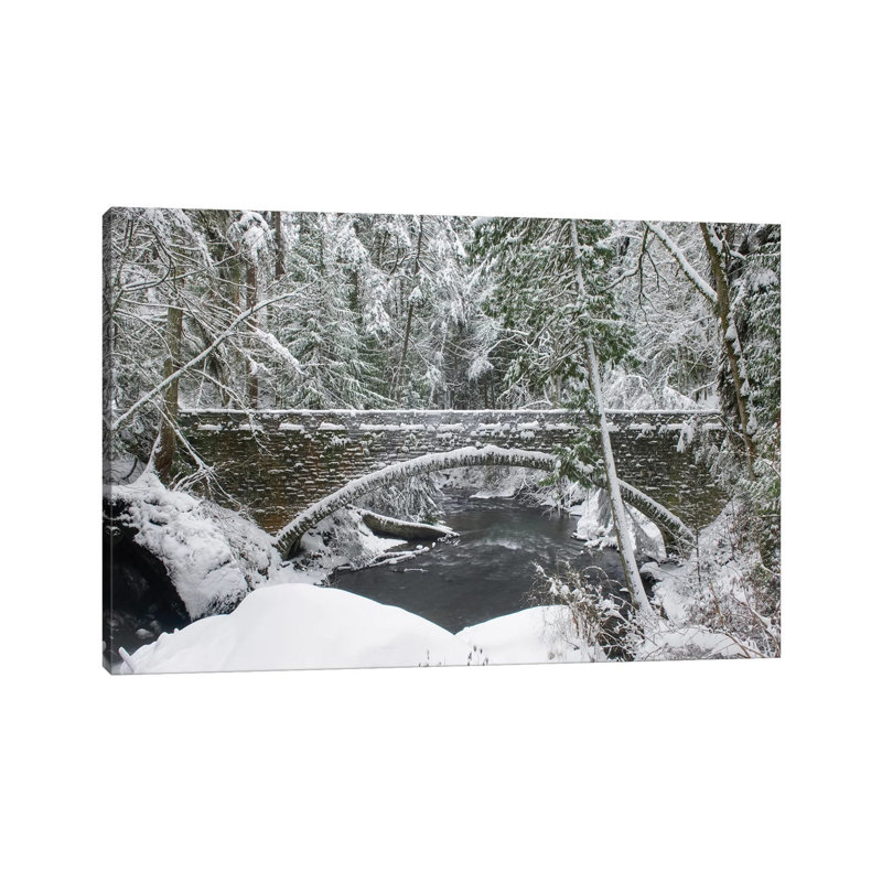 Whatcom Creek Bridge by Alan Majchrowicz - Wrapped Canvas Painting, 101.6 cm H x 66.04 cm W x 3.175 cm D