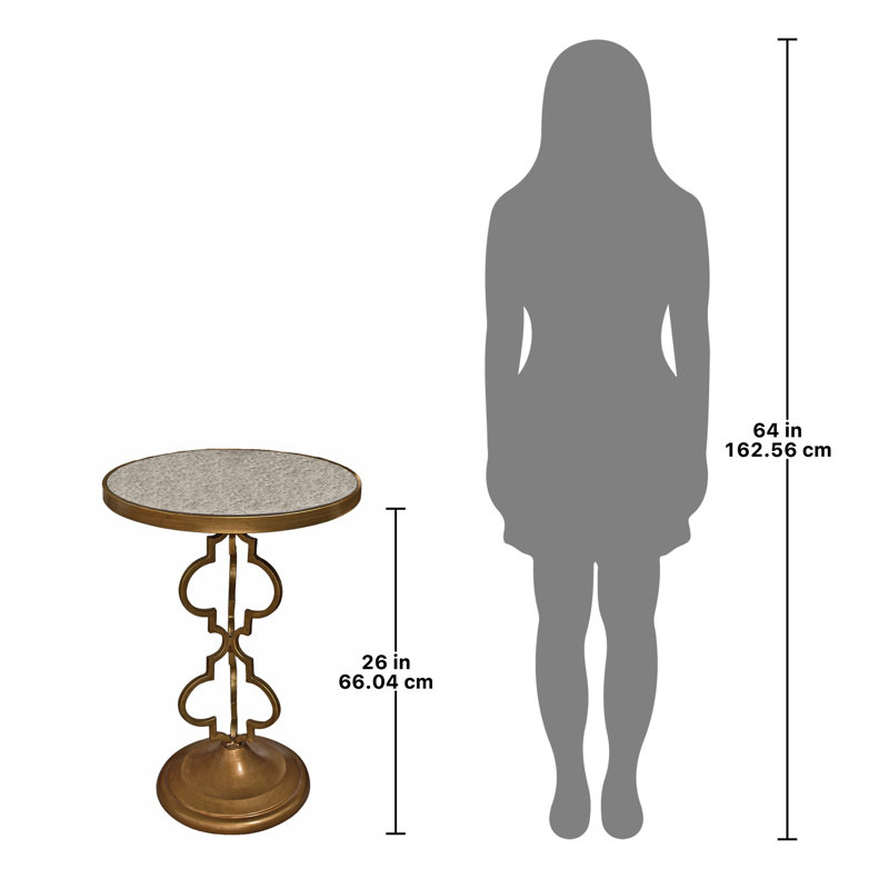 Glass Top Pedestal End Table