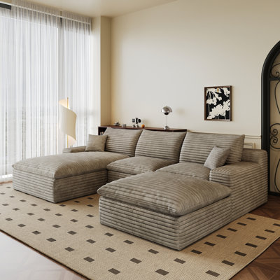 Canapé modulaire polyvalent en velours côtelé, salon moderne, chambre à coucher, salle de conférence, chameau