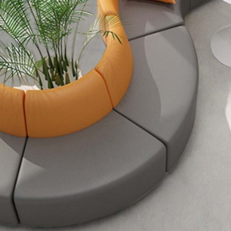 Grey orange curved module creative sofa