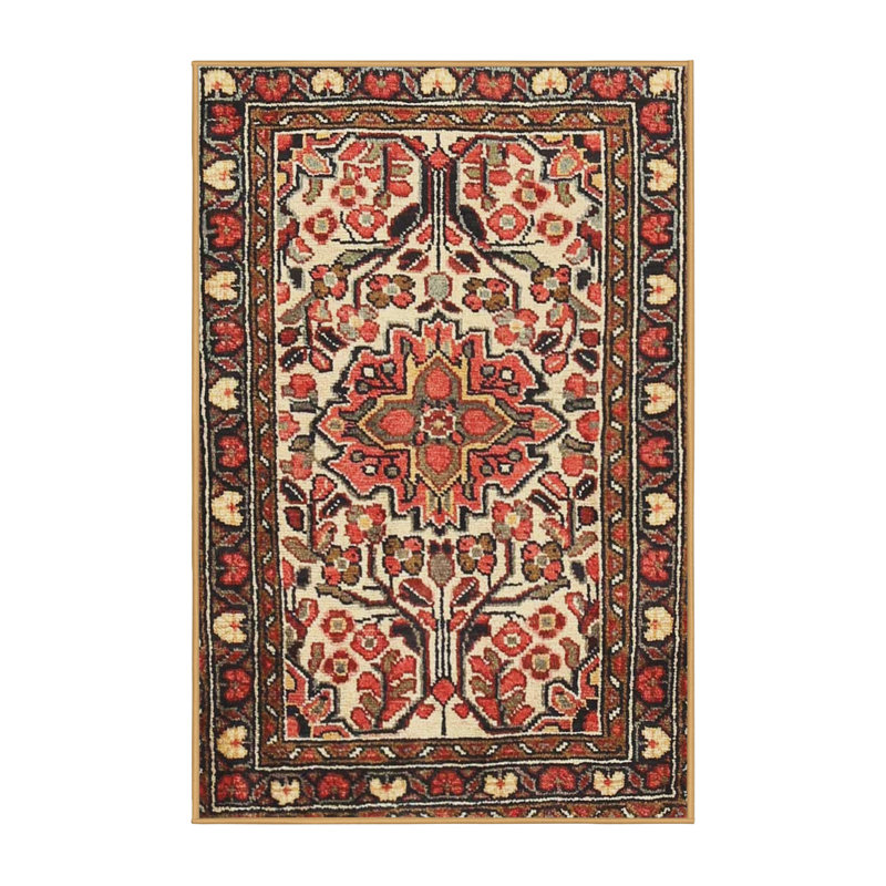 Tapis traditionnel rouge / beige, Rectangle 8 pi x 12 pi