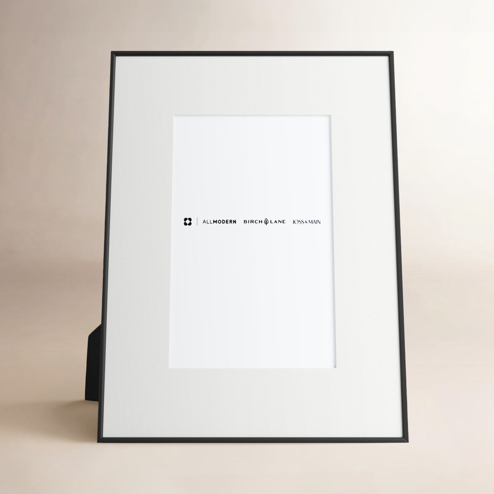 Feronia Metal Picture Frame with Mat, 5" x 7", Black