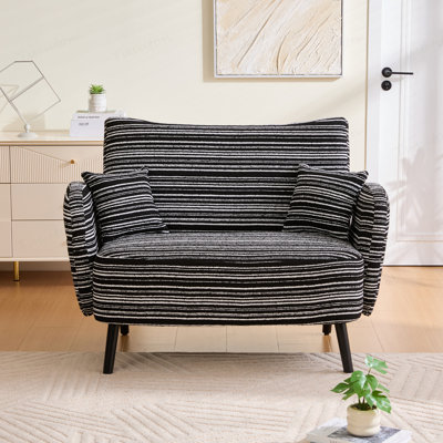 Canapé à deux places de style moderne avec accoudoirs confortables, coussins d'accoudoirs et poches de rangement, canapé à deux places profond, canapé moderne et confortable