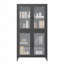 Vitrine de rangement classique en métal avec 4 portes en verre