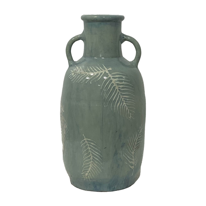 Vase vert en terre cuite