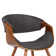 Kaleem Mid-Century Dining Chair with Open Back and Arms in Fabric and Walnut Finish