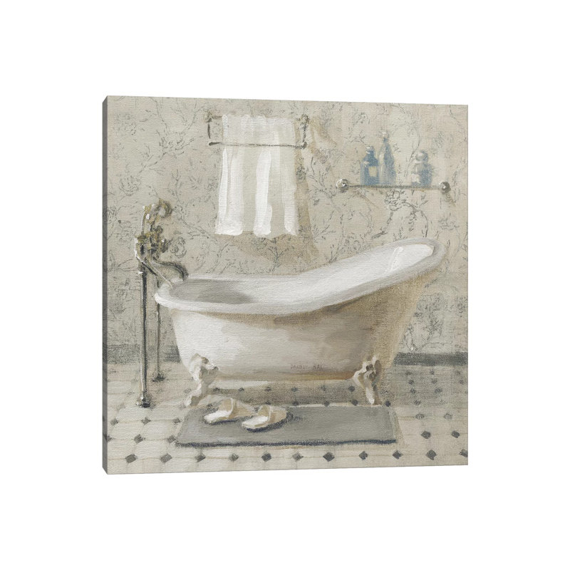 « Victorian Bath III Neutral » par Danhui nai, reproduction d’art, Pas de tapis, Toile tendue, H 48 po x l 48 po x 1,5 po