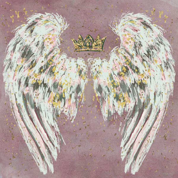 Gold Leaf Painting, Angel Wings Painting,Set of 2 golden paintings