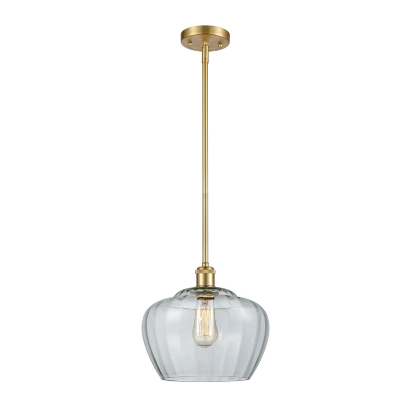 Ballston Fenton 11" - 1 Light 11" Mini Pendant, 6 Watt Vinage LED Bulb, Clear, Satin Gold