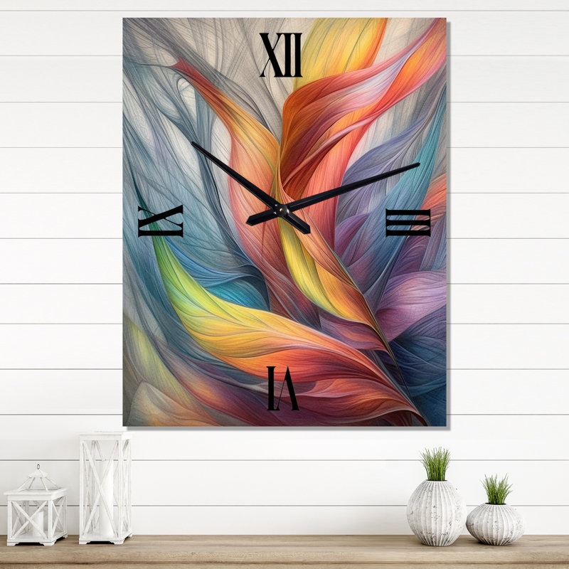 Cameil - Horloge murale peinture abstraite, Moyen