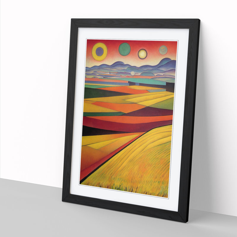 Wheat Field Impressionism Vol.1 1 Piece Single Picture Frame Wall Art, 34cm H x 25cm W x 2cm D, Black